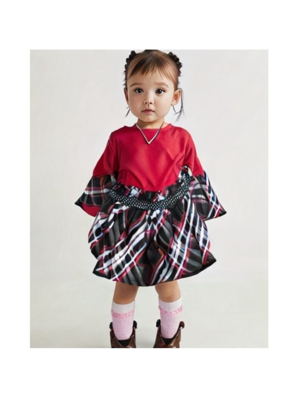 Small Wonders Infant Girls Plaid Holiday Dress